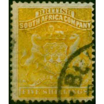 Rhodesia 1892 5s Orange-Yellow SG8 Good Used (2)