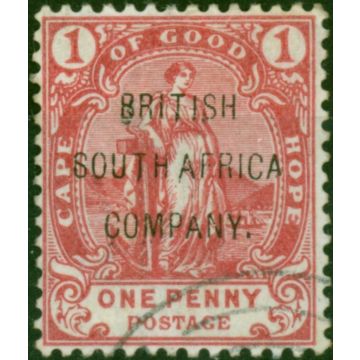 Rhodesia 1896 1d Rose-Red SG59 Fine Used