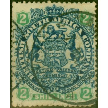 Rhodesia 1896 2s Indigo & Green-Buff SG48 Good Used 