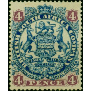 Rhodesia 1896 4d Blue & Mauve SG44a Fine & Fresh MM