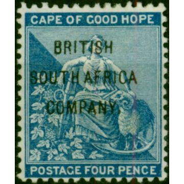 Rhodesia 1896 4d Blue SG62 Fine MM