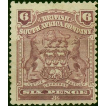 Rhodesia 1898 6d Reddish Purple SG83 Fine MM