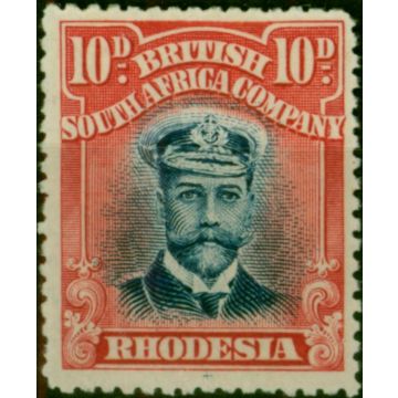 Rhodesia 1913 10d Deep Blue & Carmine-Red SG231 Die II Fine LMM 