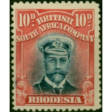 Rhodesia 1913 10d Deep Blue & Carmine-Red SG231 Fine MM (4) 