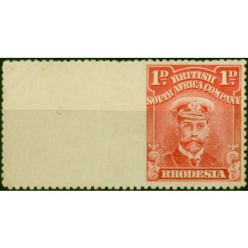 Rhodesia 1913 1d Rose-Carmine SG190Var Imperf between Stamp & Margin Fine & Fresh MM 