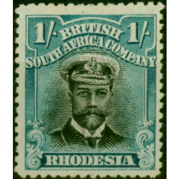 Rhodesia 1913 1s Black & Deep Turquoise-Blue SG248 Die II P.15 Fine LMM (2) 