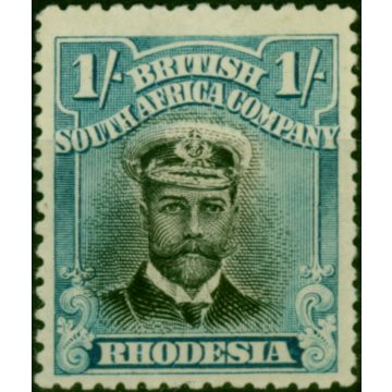 Rhodesia 1913 1s Black & Deep Turquoise-Blue SG248 Die II P.15 Fine LMM 
