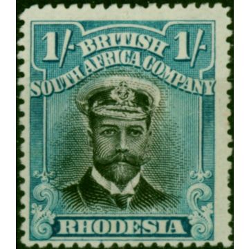Rhodesia 1913 1s Black & Deep Turquoise-Blue SG248 Die II P.15 Fine MM 