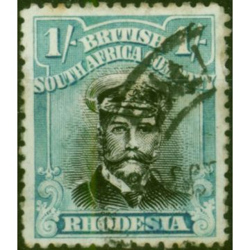 Rhodesia 1918 1s Black & Pale Blue-Green SG272 Good Used 