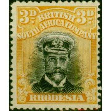 Rhodesia 1918 3d Black & Yellow SG259 Fine & Fresh LMM 