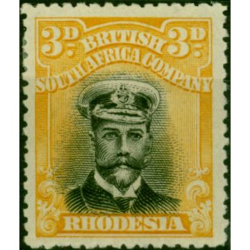 Rhodesia 1918 3d Black & Yellow SG259 Fine MM (4) 