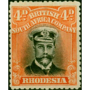 Rhodesia 1922 4d Black & Orange-Vermilion SG294 Fine MM 