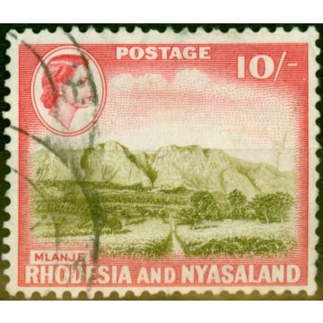 Rhodesia & Nyasaland 1959 10s Olive-Brown & Rose-Red SG30 Fine Used