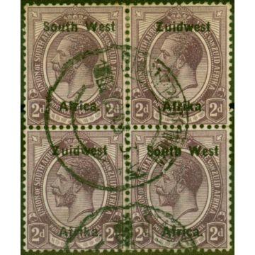 S.W.A 1923 2d Dull Purple SG18 Good Used Block of 4