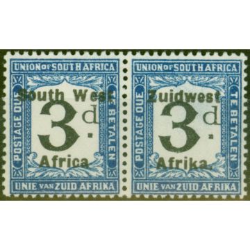 S.W.A 1923 3d Black & Blue SGD12a No Stop after Afrika V.F Very Lightly Mtd Mint