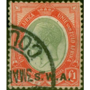S.W.A 1927 £1 Pale Olive-Green & Red SG57 Fine Used