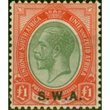 S.W.A 1927 £1 Pale Olive-Green & Red SG57 Fine VLMM