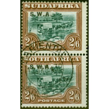 S.W.A 1927 2s6d Green & Brown SG65 Fine Used Vertical Pair