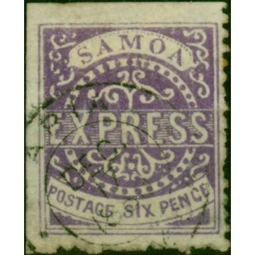 Samoa 1878 6d Bright Violet SG6 2nd State Position 1-1 Fine Used 