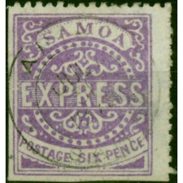 Samoa 1878 6d Bright Violet SG6 2nd State Position 2-1 Fine Used 