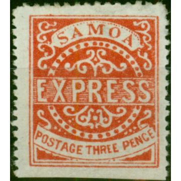 Samoa 1879 3d Vermilion SG11 3rd State P.12.5 Position 2-3 Fine & Fresh MM 