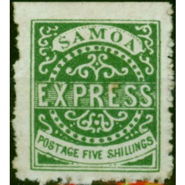 Samoa 1879 5s Deep Green SG19a 3rd State P.12 Position 1-4 Fine Unused 