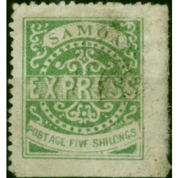 Samoa 1879 5s Green SG14 3rd State P.12.5 Position 2-5 Fine Used 