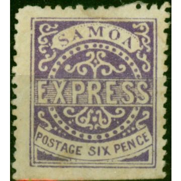 Samoa 1879 6d Deep Violet SG17a 3rd State P.12 Position 2-3 Fine MM 