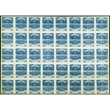 Samoa 1880 1d Deep Blue Re-Print Complete Sheet of 40 Fine MNH 