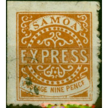 Samoa 1880 9d Orange-Brown SG20 4th State Position 1-1 with 'PENCF' Flaw Fine Used 