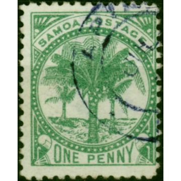 Samoa 1886 1d Yellow-Green SG22 Fine Used 