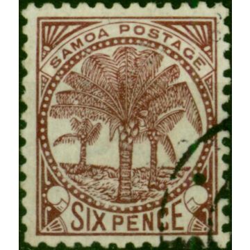 Samoa 1890 6d Brown-Lake SG38 V.F.U 