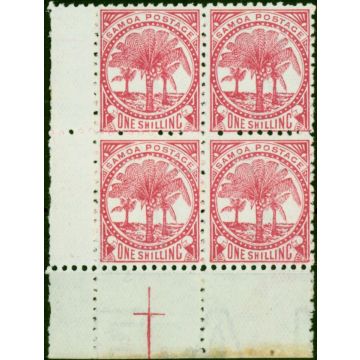 Samoa 1895 1s Rose SG63 Fine MNH Block of 4 