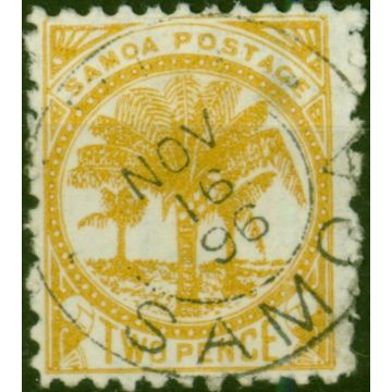 Samoa 1895 2d Pale Yellow SG59 Fine Used (2)