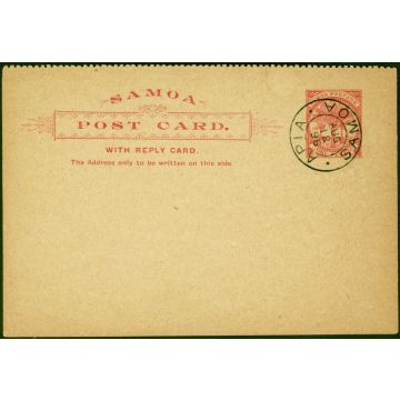 Samoa 1896 1d & 1d Postcard Apia CDS H&G 2 Fine & Attractive 