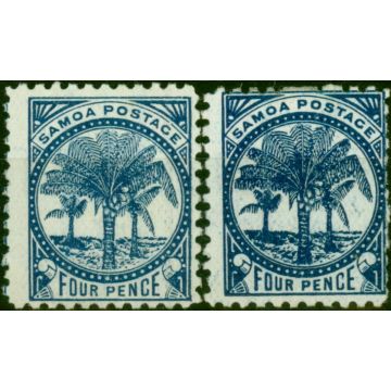 Samoa 1899-1900 4d Blue & Deep Blue SG61 & 61a Fine MM 