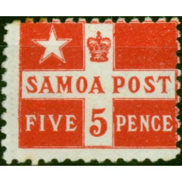 Samoa 1900 5d Deep Red SG72a P.11 Fine & Fresh MM 