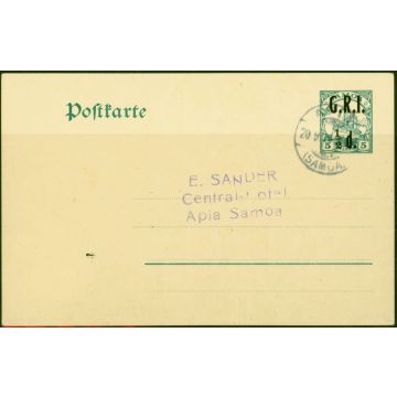 Samoa 1914 1/2d G.R.I. on 5pf Postcard H&G 1-1a Apia CDS Fine & Attractive 