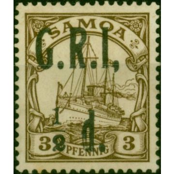 Samoa 1914 1/2d on 3pf Brown SG101c 'Comma after I' Fine MM Rare