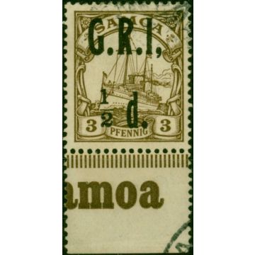 Samoa 1914 1/2d on 3pf Brown SG101c 'Comma after I' V.F.U Rare 