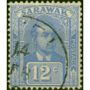 Sarawak 1922 12c Bright Blue SG70 Fine Used (2)