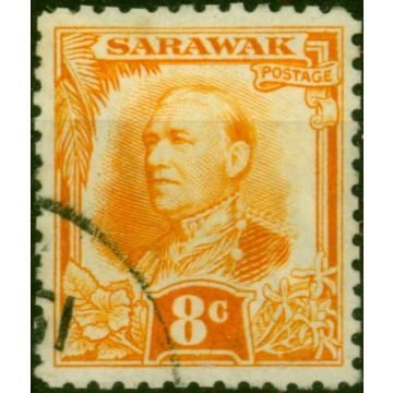 Sarawak 1932 8c Orange-Yellow SG97 Fine Used (2)