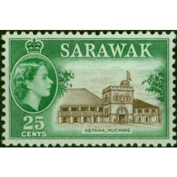 Sarawak 1964 25c Deep Sepia & Bluish Green SG211 Fine LMM 