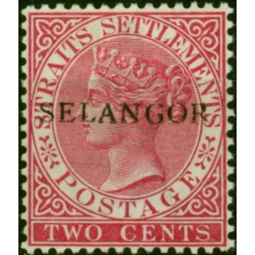 Selangor 1885 2c Bright Rose SG35b Type 28 V.F VLMM