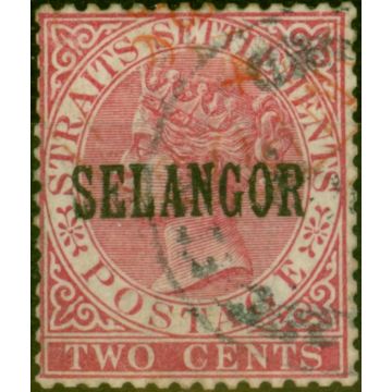 Selangor 1886 2c Pale Rose SG34 Type 27 Fine Used