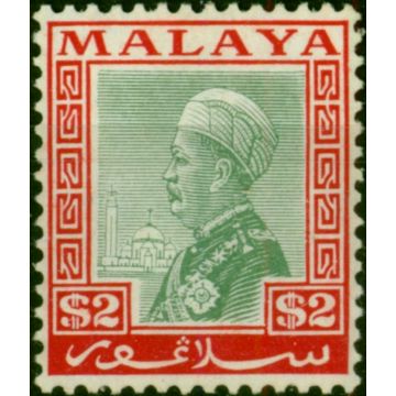 Selangor 1936 $2 Green & Scarlet SG84 Fine & Fresh LMM 