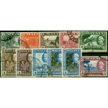 Selangor 1957-61 Set of 11 to $1 SG116-125 Fine Used