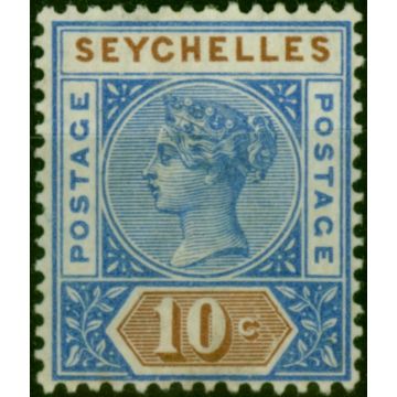 Seychelles 1890 10c Ultramarine & Brown SG4 Fine MM 