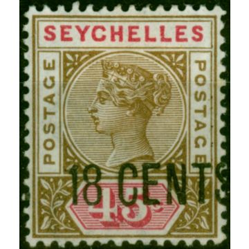 Seychelles 1896 18c on 45c Brown & Carmine SG26 Fine MM 