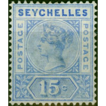 Seychelles 1900 15c Ultramarine SG30 Fine MM